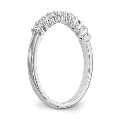 14K Weißgold Ehering mit 10 natürlichen Diamanten, 0,3 ct. Gesamtgewicht