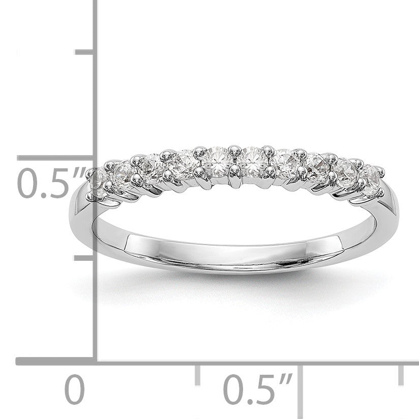 14K Weißgold Ehering mit 10 natürlichen Diamanten, 0,3 ct. Gesamtgewicht