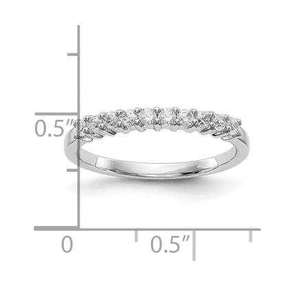 14K Weißgold Ehering mit 10 natürlichen Diamanten, 0,3 ct. Gesamtgewicht