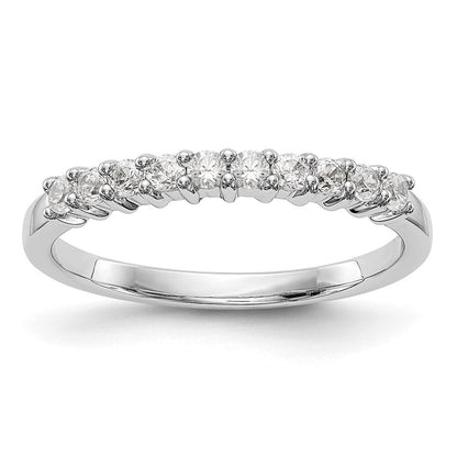 14K Weißgold Ring mit 11 Steinen, Shared-Prong-Fassung, 0,33K, Diamanten im Rundschliff, komplett besetzt