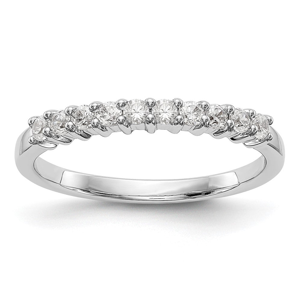 14K Weißgold Ehering mit 10 natürlichen Diamanten, 0,3 ct. Gesamtgewicht