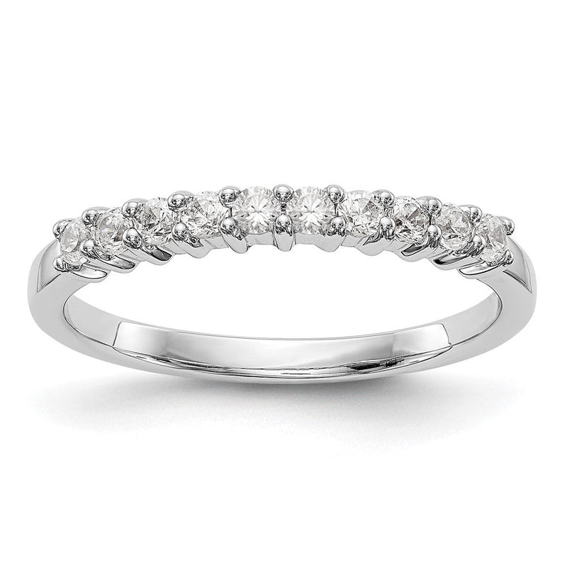 14K Weißgold Ehering mit 10 natürlichen Diamanten, 0,3 ct. Gesamtgewicht