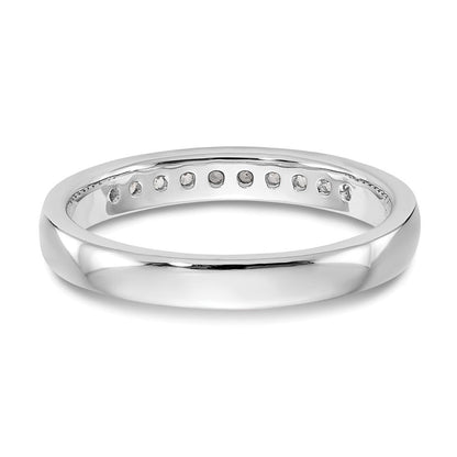14K Weißgold 10-Stein-Ehering mit 0,2K rund geschliffenen Diamanten in Kanalfassung, komplett besetzt