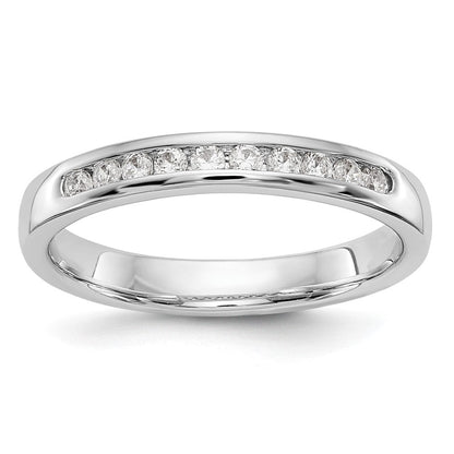 14 Karat Weißgold Ehering mit 10 natürlichen Diamanten in Kanalfassung