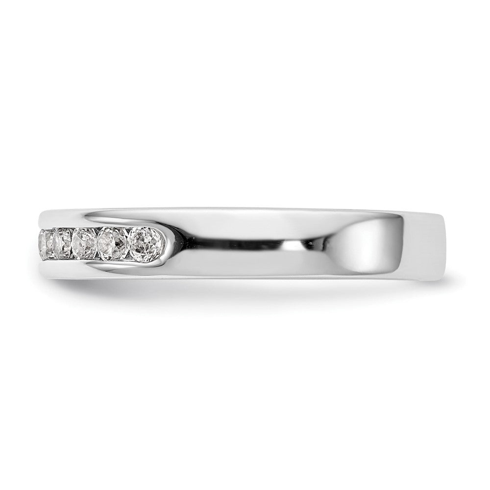 14K Weißgold Ehering mit 10 natürlichen Diamanten in Kanalfassung