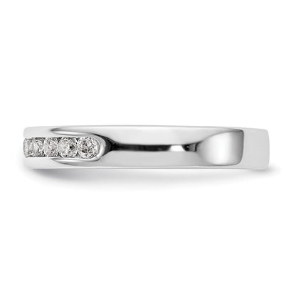 14K Weißgold Ehering mit 10 natürlichen Diamanten in Kanalfassung