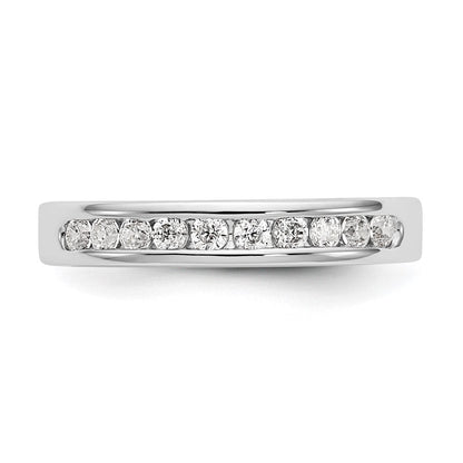 14K Weißgold Ehering mit 10 natürlichen Diamanten in Kanalfassung