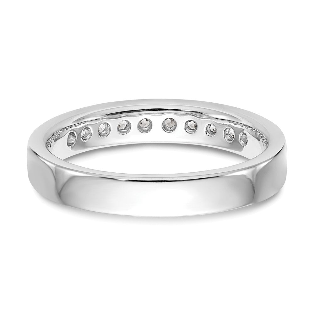 14K Weißgold Ring mit 10 Steinen, 0,33K rundem Diamanten in Kanalfassung