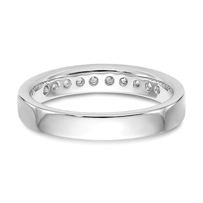 14K Weißgold Ehering mit 10 natürlichen Diamanten in Kanalfassung