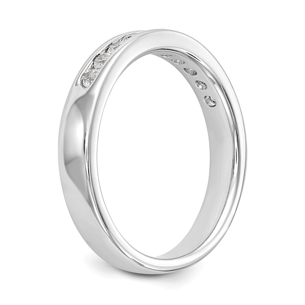 14K Weißgold Ehering mit 10 natürlichen Diamanten in Kanalfassung