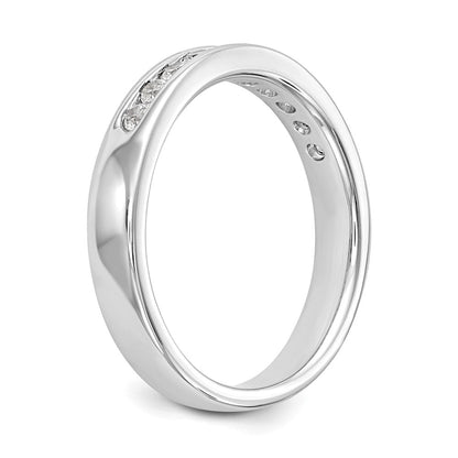 14K Weißgold Ehering mit 10 natürlichen Diamanten in Kanalfassung