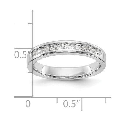 14K Weißgold Ring mit 10 Steinen, 0,33K rundem Diamanten in Kanalfassung