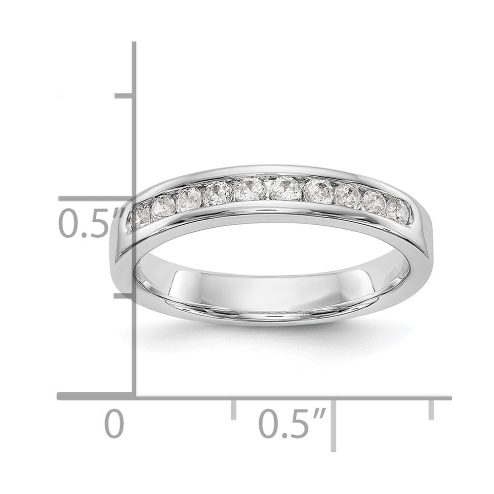 14K Weißgold Ehering mit 10 natürlichen Diamanten in Kanalfassung