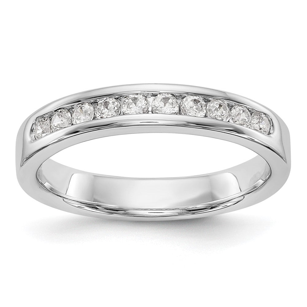 14K Weißgold Ring mit 10 Steinen, 0,33K rundem Diamanten in Kanalfassung