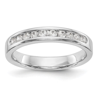 14K Weißgold Ring mit 10 Steinen, 0,33K rundem Diamanten in Kanalfassung