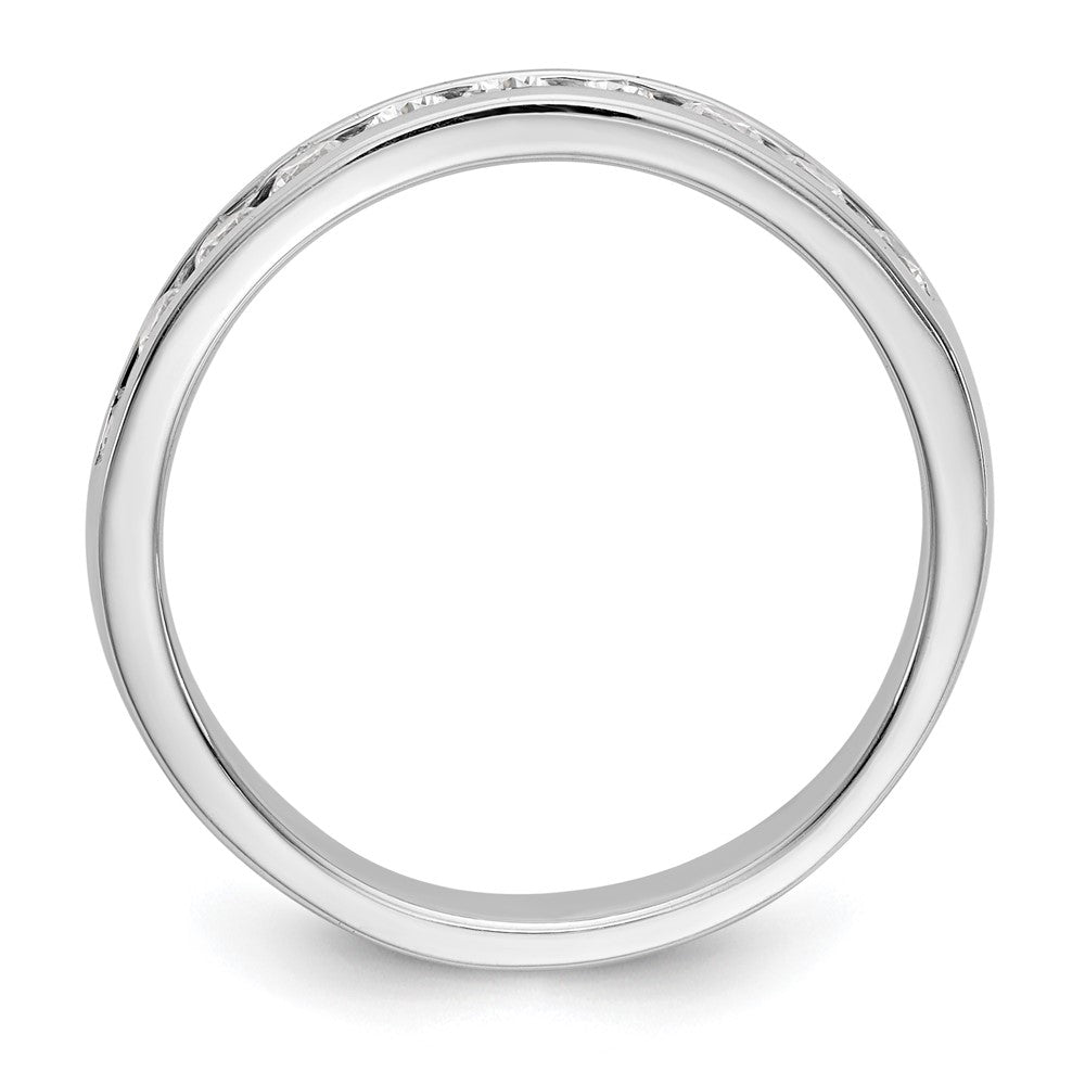 14K Weißgold Ring mit 10 echten Diamanten in Kanalfassung