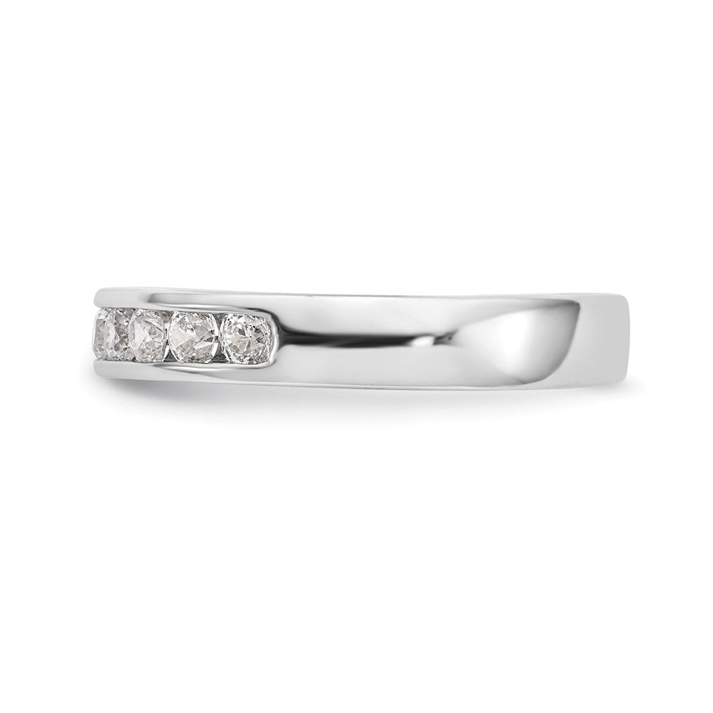 14K Weißgold Ring mit 10 echten Diamanten in Kanalfassung