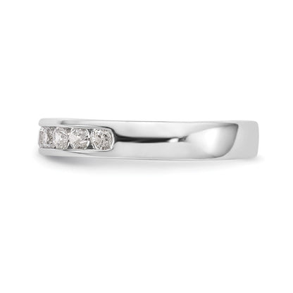 14K Weißgold Ring mit 10 echten Diamanten in Kanalfassung