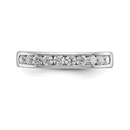14K Weißgold Ring mit 10 echten Diamanten in Kanalfassung