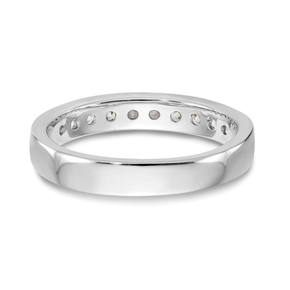 14K Weißgold Ehering mit 10 Diamanten in Kanalfassung