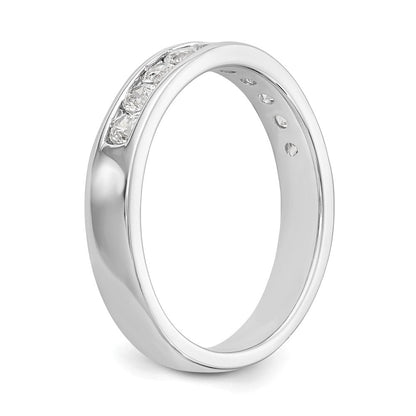 14K Weißgold Ehering mit 10 Diamanten in Kanalfassung