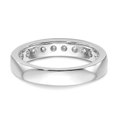 14K Weißgold Ehering mit 10 Diamanten in Kanalfassung