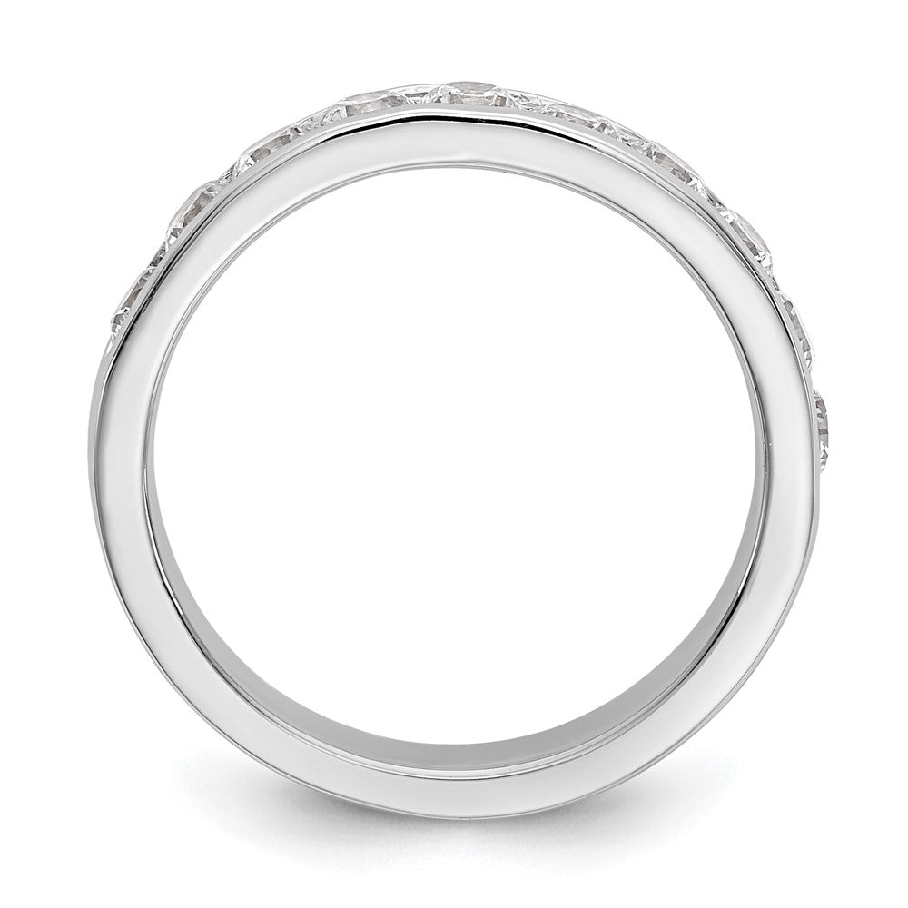 14K Weißgold Ring mit 10 runden Diamanten in Kanalfassung, 0,875 ct