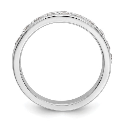 14K Weißgold Ring mit 10 runden Diamanten in Kanalfassung, 0,875 ct