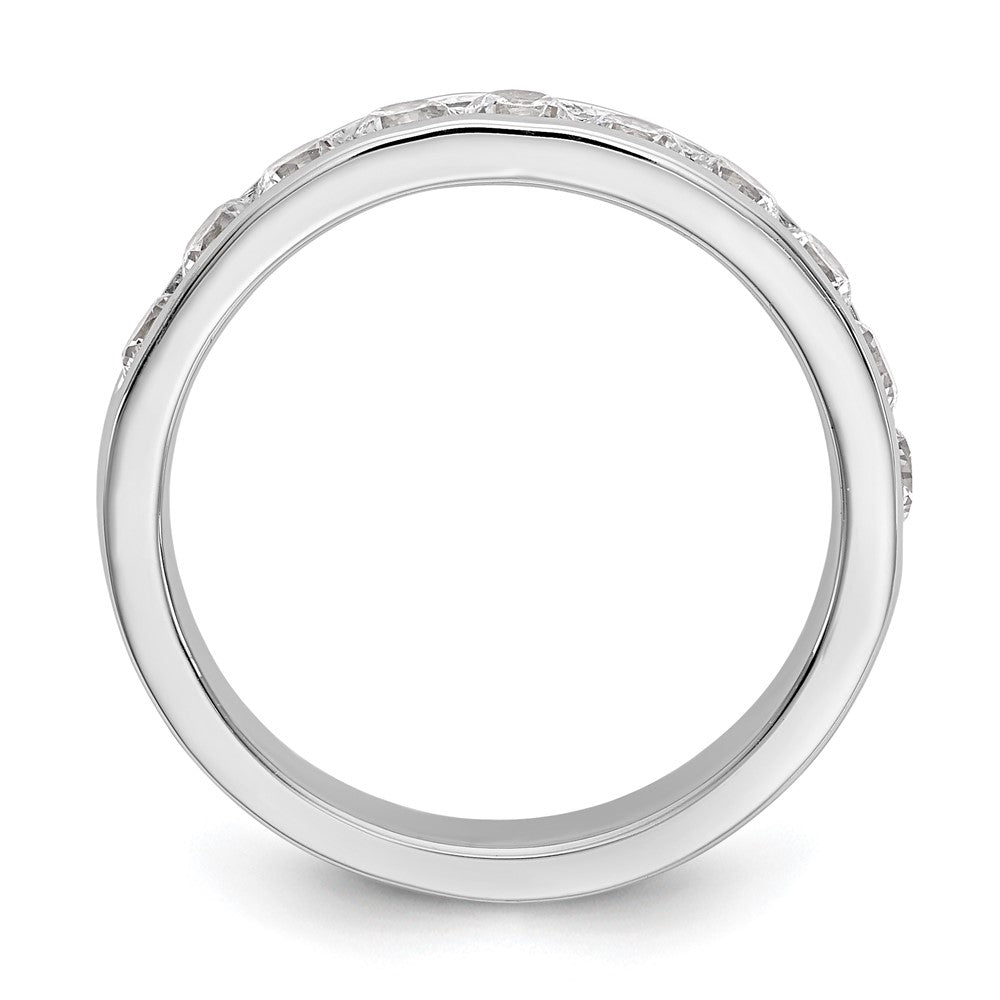 14 Karat Weißgold Ehering mit 10 natürlichen Diamanten in Kanalfassung, 0,93 ct. Gesamtgewicht