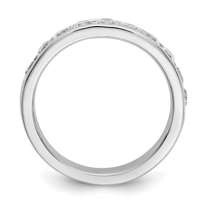 14 Karat Weißgold Ehering mit 10 natürlichen Diamanten in Kanalfassung, 0,93 ct. Gesamtgewicht
