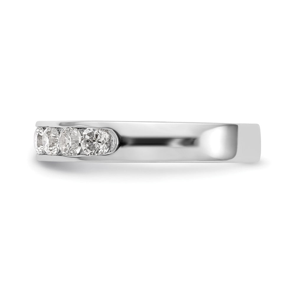 14 Karat Weißgold Ehering mit 10 natürlichen Diamanten in Kanalfassung, 0,93 ct. Gesamtgewicht