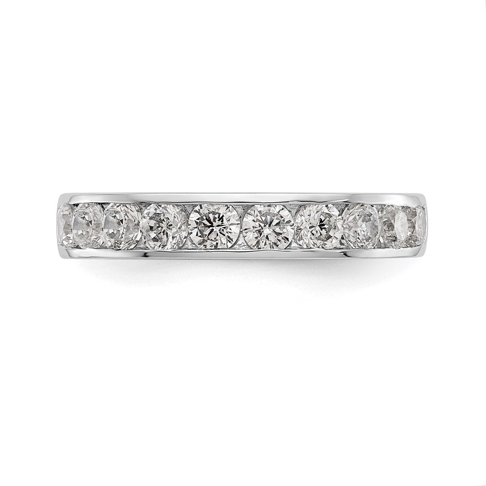 14K Weißgold Ring mit 10 runden Diamanten in Kanalfassung, 0,875 ct