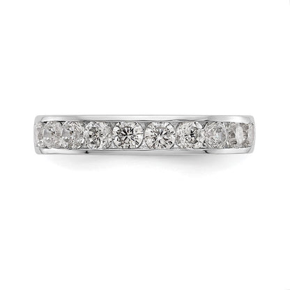 14K Weißgold Ring mit 10 runden Diamanten in Kanalfassung, 0,875 ct
