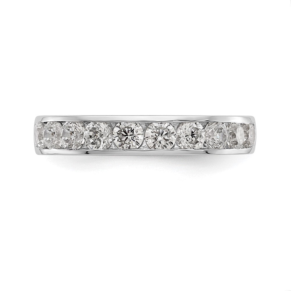 14 Karat Weißgold Ehering mit 10 natürlichen Diamanten in Kanalfassung, 0,93 ct. Gesamtgewicht