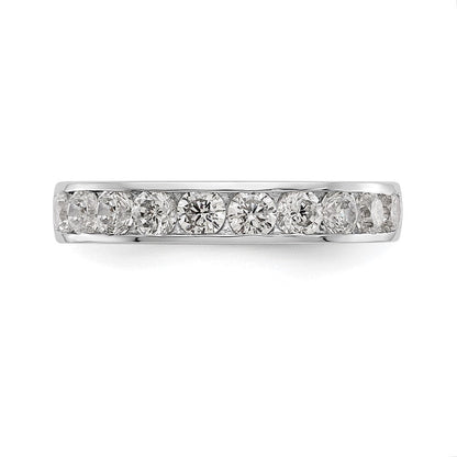 14 Karat Weißgold Ehering mit 10 natürlichen Diamanten in Kanalfassung, 0,93 ct. Gesamtgewicht