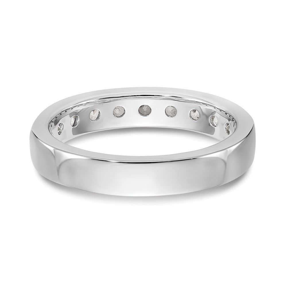 14K Weißgold Ring mit 10 runden Diamanten in Kanalfassung, 0,875 ct