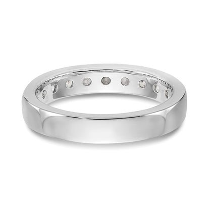 14K Weißgold Ring mit 10 runden Diamanten in Kanalfassung, 0,875 ct