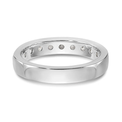 14 Karat Weißgold Ehering mit 10 natürlichen Diamanten in Kanalfassung, 0,93 ct. Gesamtgewicht