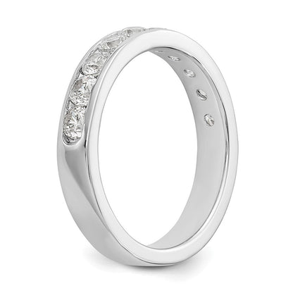 14K Weißgold Ring mit 10 runden Diamanten in Kanalfassung, 0,875 ct