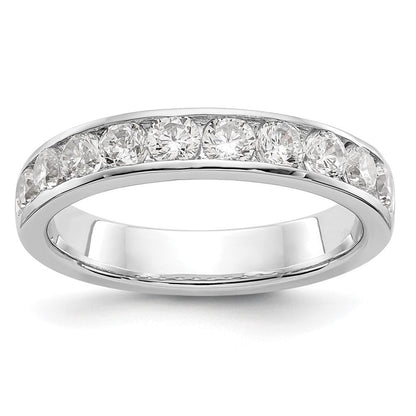 14K Weißgold Ring mit 10 runden Diamanten in Kanalfassung, 0,875 ct