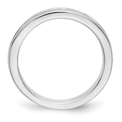 14K Weißgold Ring mit 10 Diamanten im Rundschliff, 0,2 ct., komplett in Kanalfassung
