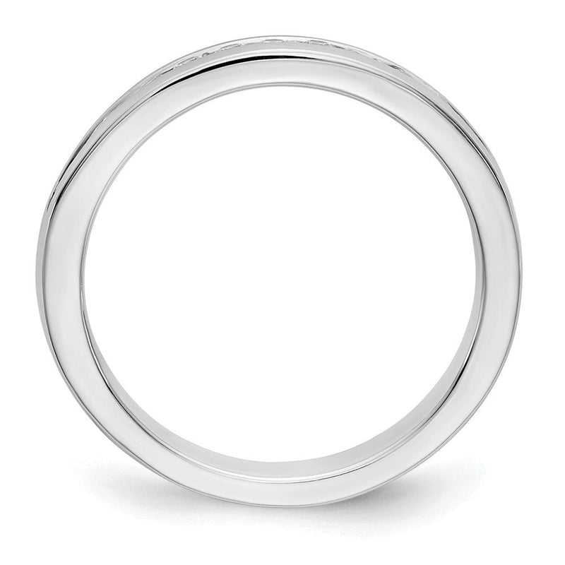 14K Weißgold Ring mit 10 Diamanten im Rundschliff, 0,2 ct., komplett in Kanalfassung