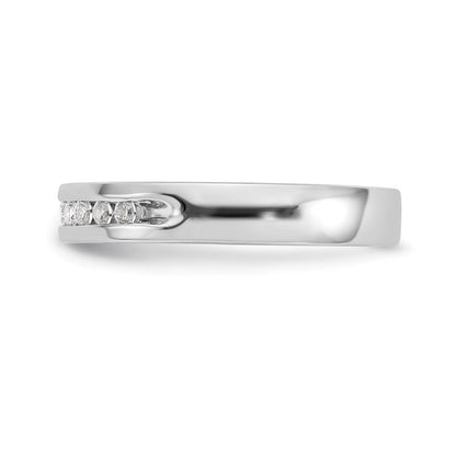 14K Weißgold Ring mit 10 Diamanten im Rundschliff, 0,2 ct., komplett in Kanalfassung