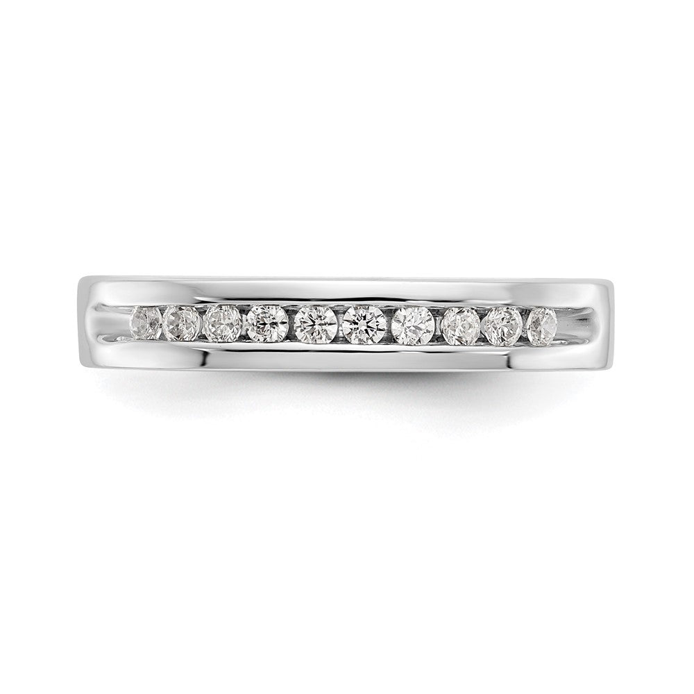 14K Weißgold Ring mit 10 Diamanten im Rundschliff, 0,2 ct., komplett in Kanalfassung