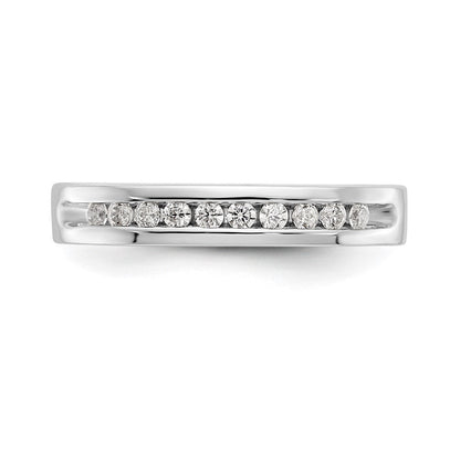 14K Weißgold Ring mit 10 Diamanten im Rundschliff, 0,2 ct., komplett in Kanalfassung