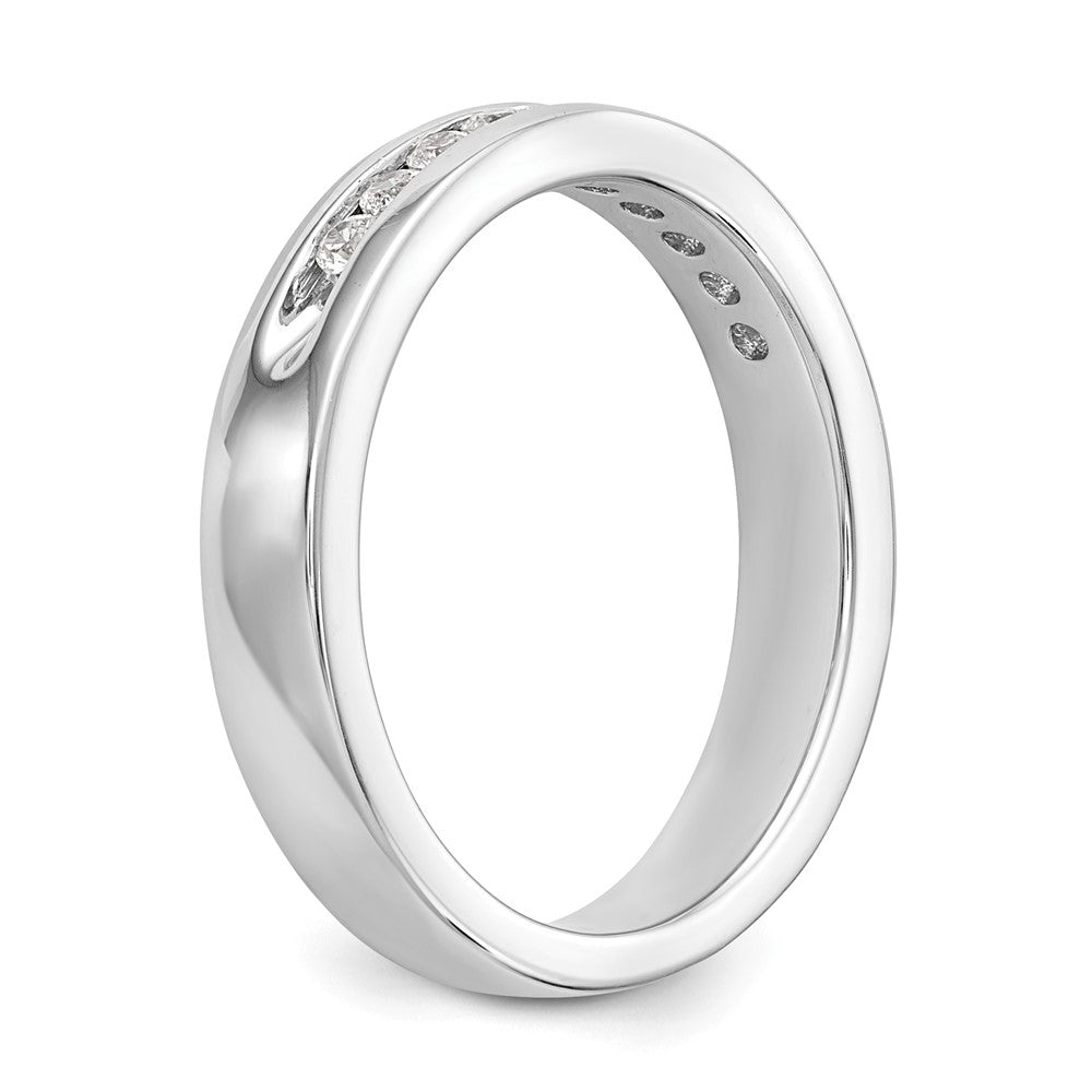 14K Weißgold Ring mit 10 Diamanten im Rundschliff, 0,2 ct., komplett in Kanalfassung