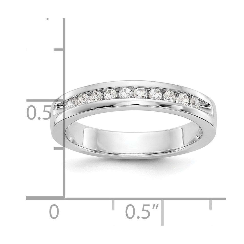 14K Weißgold Ring mit 10 Diamanten im Rundschliff, 0,2 ct., komplett in Kanalfassung