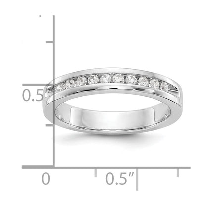 14K Weißgold Ring mit 10 Diamanten im Rundschliff, 0,2 ct., komplett in Kanalfassung