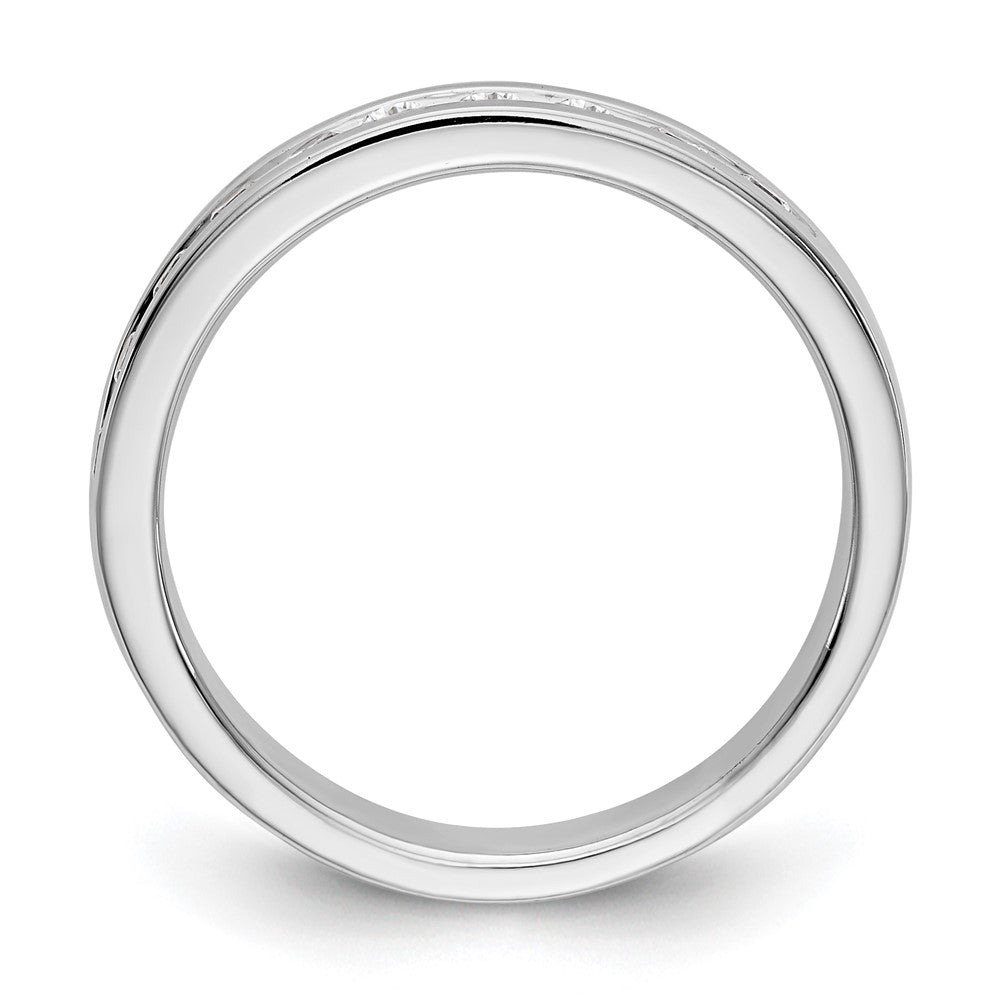 14K Weißgold Ring mit 10 Steinen und 0,33K runden Diamanten in Kanalfassung