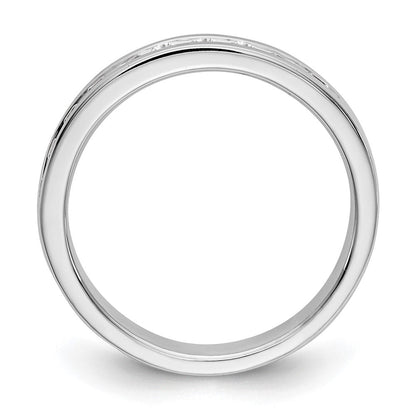 14K Weißgold Ring mit 10 Steinen und 0,33K runden Diamanten in Kanalfassung